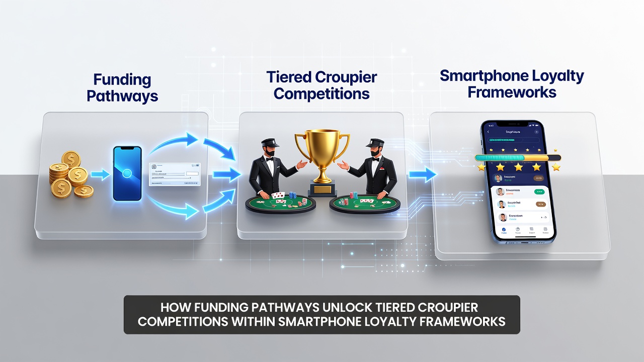 Illustration of tiered loyalty levels connecting mobile deposits to live dealer tournament entries