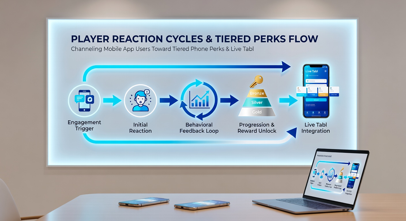 Live dealer table event interface connected to mobile app reward tiers showing player migration pathways