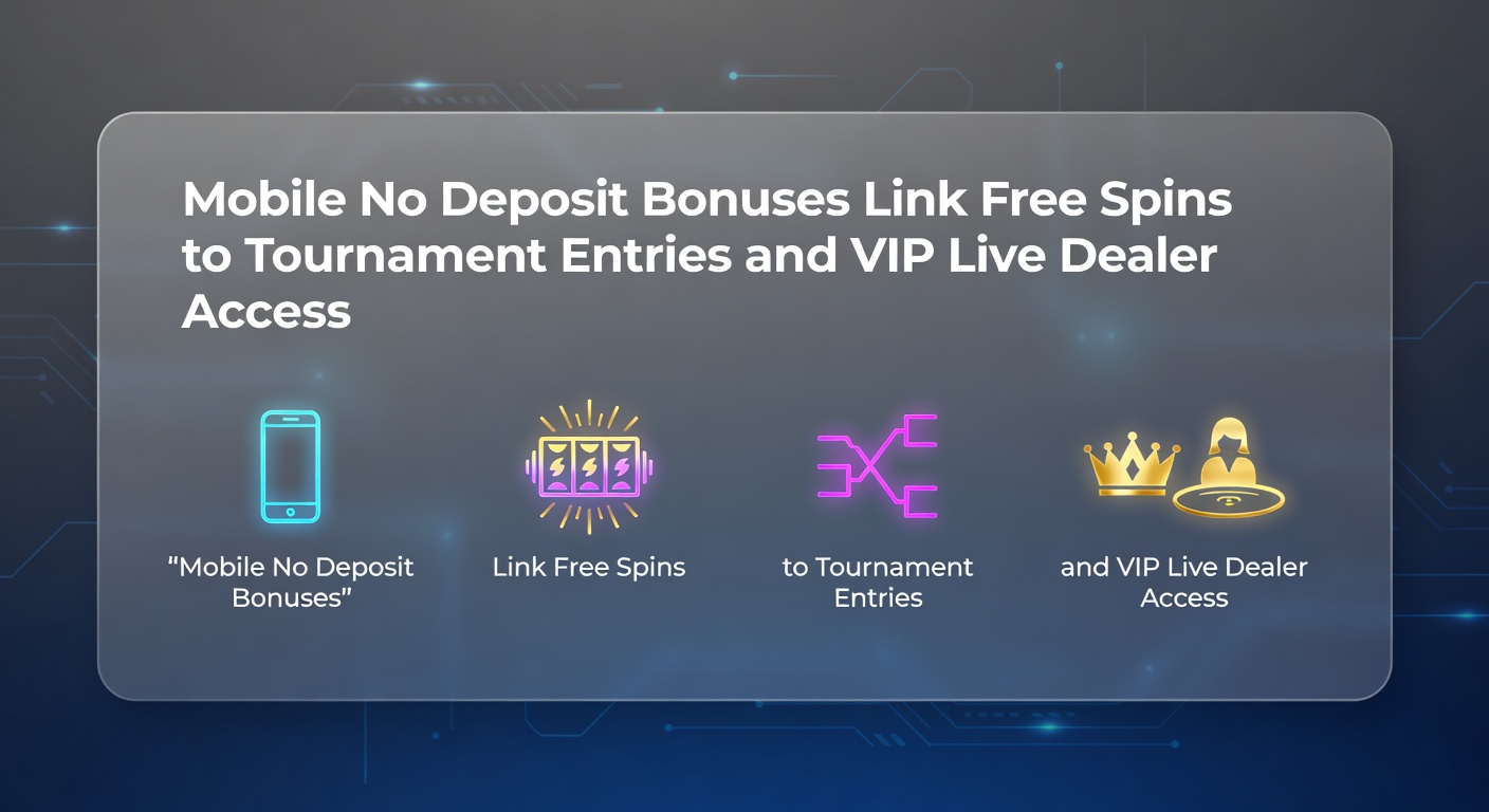 Smartphone displaying a mobile casino app with no deposit bonus offer, free spins wheel, and tournament leaderboard