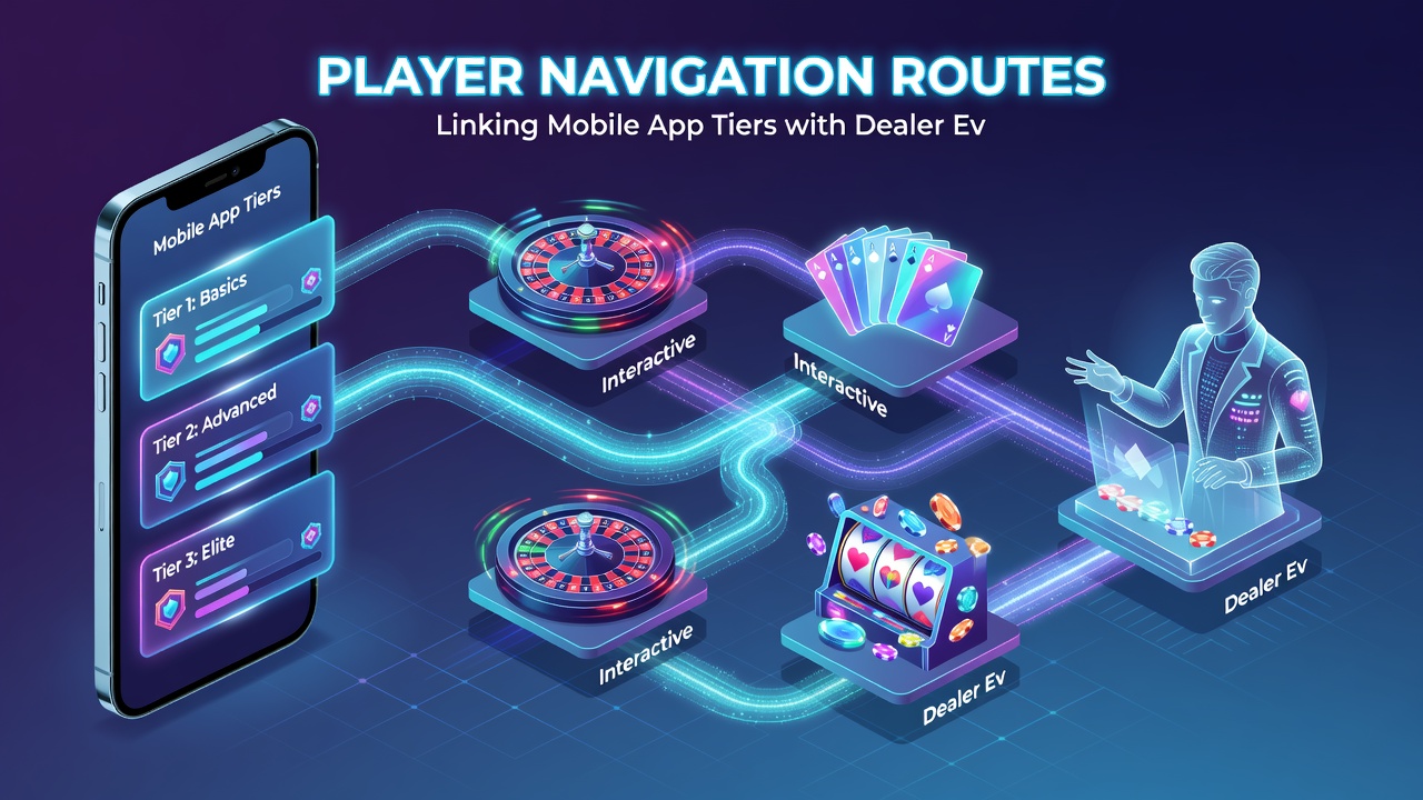 Flow diagram of player routes from mobile tiers to dealer events