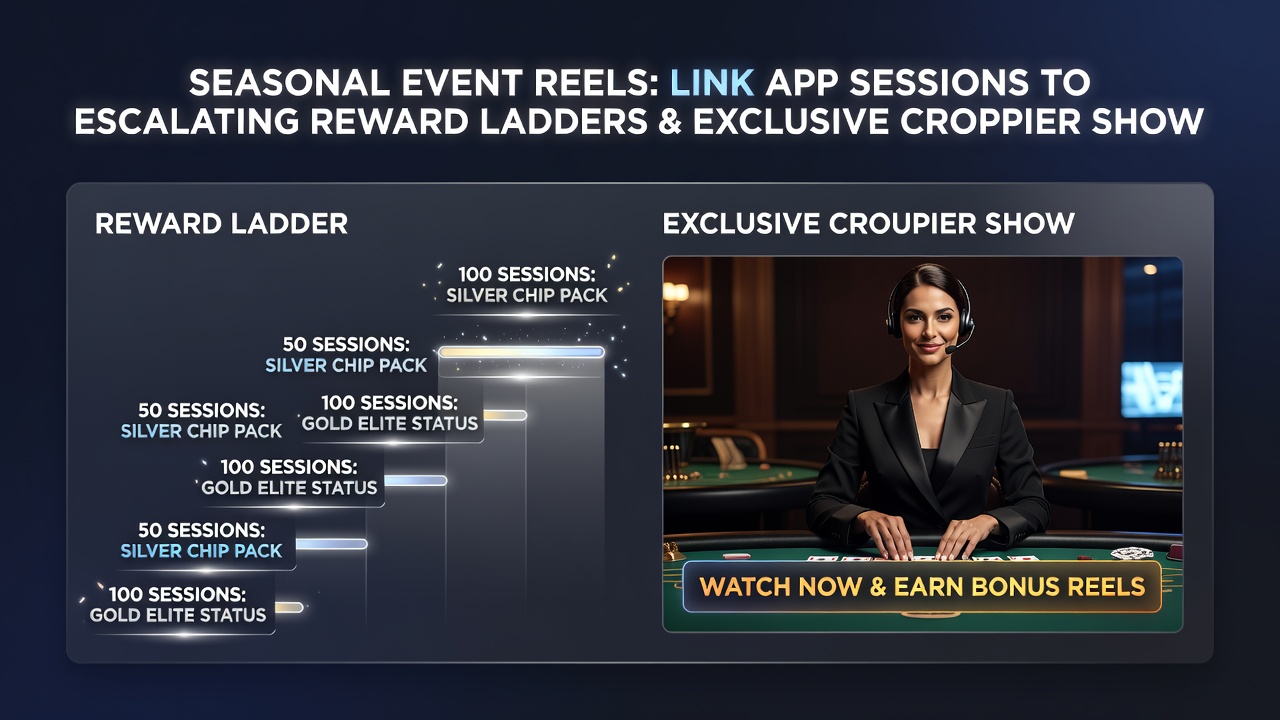 Live dealer table interface showing qualified players entering a croupier showdown event with seasonal reward indicators