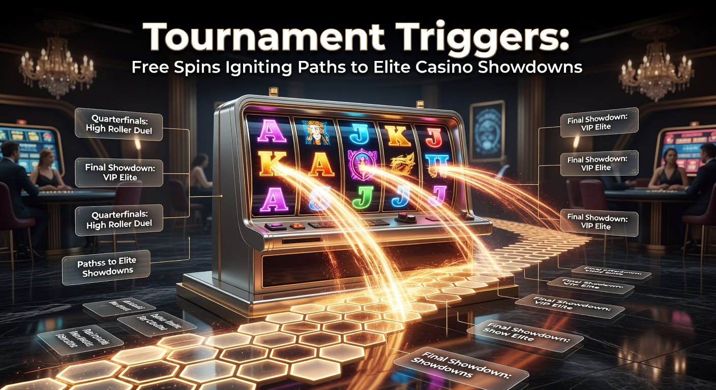 Dynamic casino floor buzzing with slot machines triggering free spins and tournament leaderboards lighting up in the background